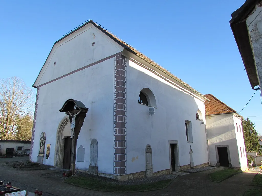 Our Lady of Sorrows church, comprising the "Tri fare" pilgrimage site in Rosalnice