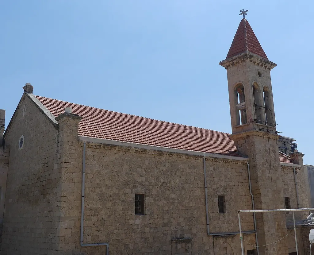 Southern view of the Maronite Catholic Cathedral "Our Lady of the Seas" in Tyre/Sour, Southern Lebanon, built in 1906