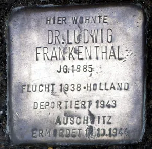 Stolperstein dedicated to Ludwig Frankenthal