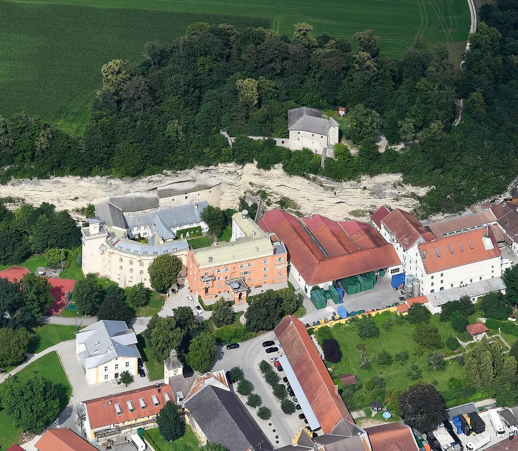 Aerial image of Schloss Stein an der Traun (view from the southwest)