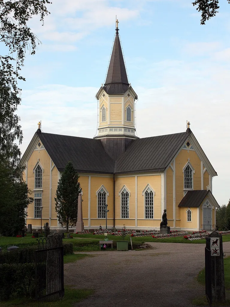 Haapajärvi Church in Haapajärvi, Finland. First built in 1802, major alterations in 1880 by architect Frans Wilhelm Lüchow.