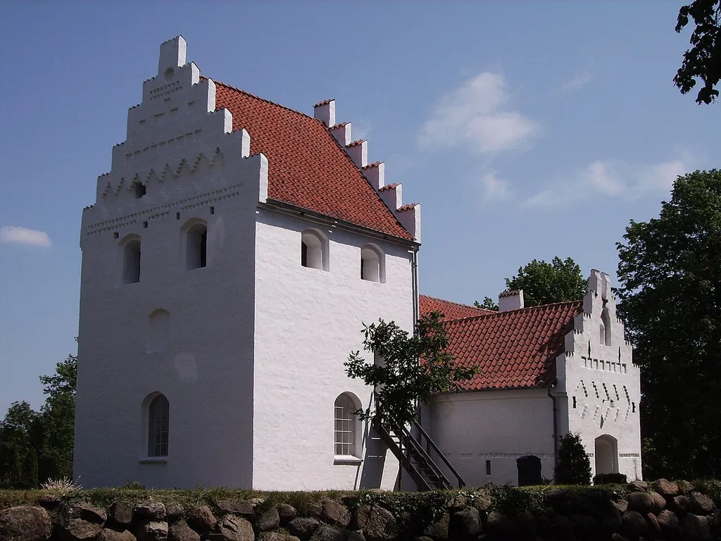 Agedrup Kirke, Agedrup Sogn, Bjerge Herred, Odense Amt, Denmark (Danish Church) - Agedrup Kirkes fra sydvest