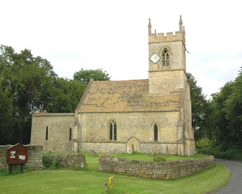 Church of England parish church of the Holy Rood, Woodeaton, Oxfordshire, seen from the north.