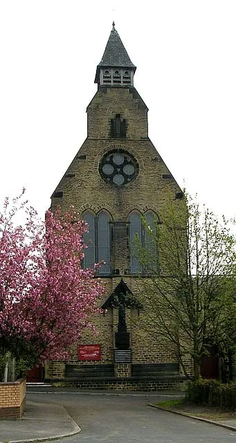 St Mary Magdalene's parish church, Wood Street, Manningham, Bradford, West Yorkshire, seen from the west