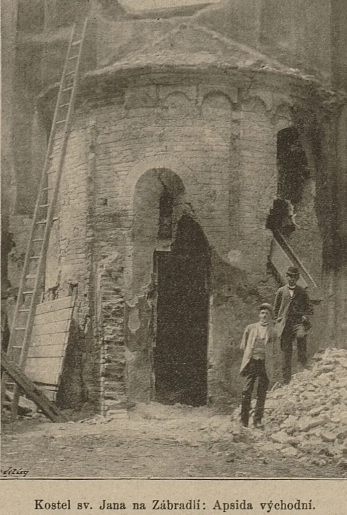Kostel sv. Jana Křitele, stav před 1896, východní apsida