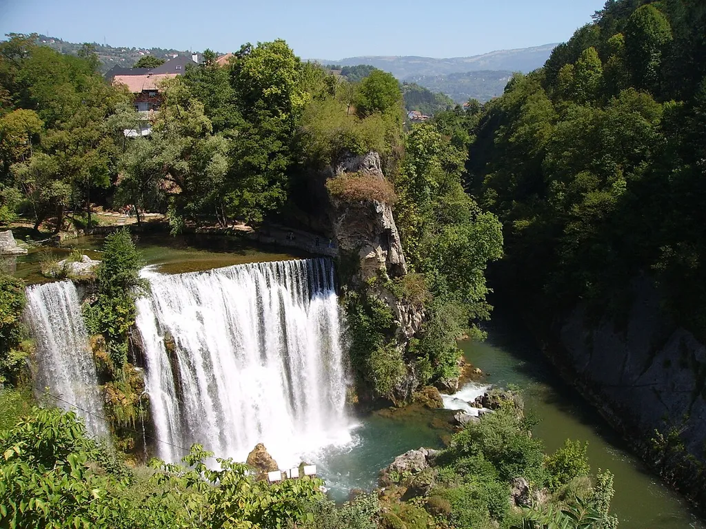 Waterfall of Pliva River in Jajce, BiH.