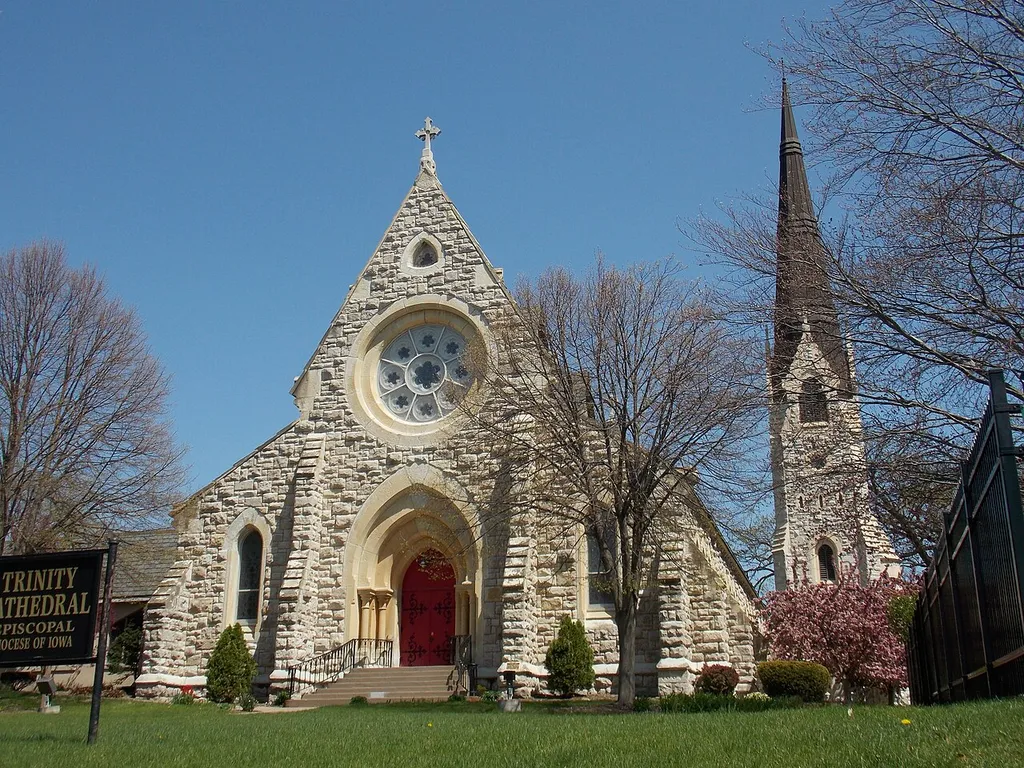 Trinity Episcopal Cathedral Davenport, Iowa in the spring.