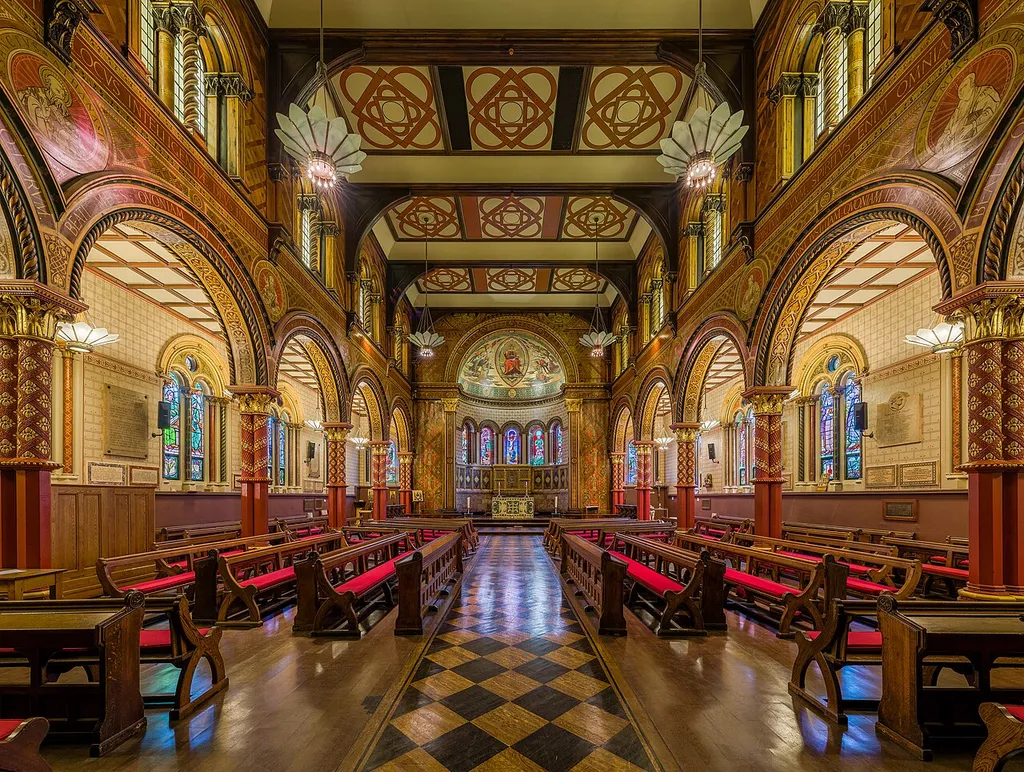 The interior of King's College London Chapel.