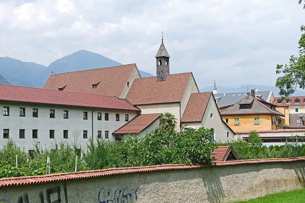 Kapuzinerkirche from Rechter Eisackdamm, Brixen, South Tyrol, Italy