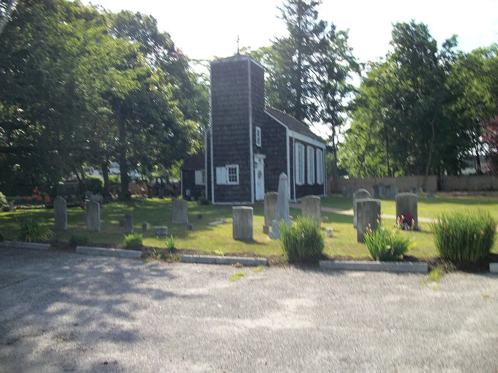 A shot of the St. Johns Episcopal Church and Cemetery (Oakdale, New York) from the parking lot.