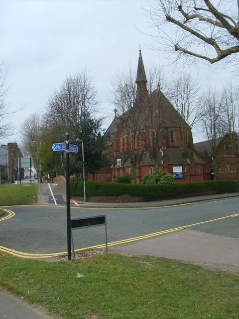 The Kings Church, Park Crescent, Wolverhampton, West Midlands, seen from the east from the Ring Road