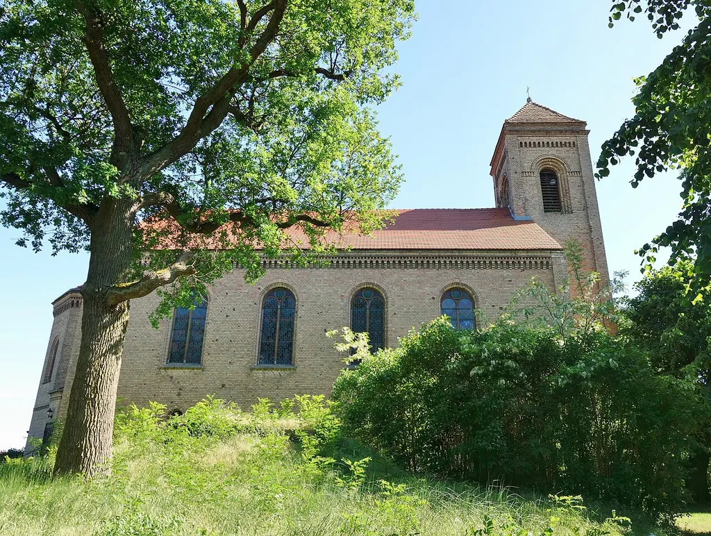 Northern view of the church in Altglietzen , Bad Freienwalde municipality, Märkisch-Oderland district, Brandenburg state, Germany