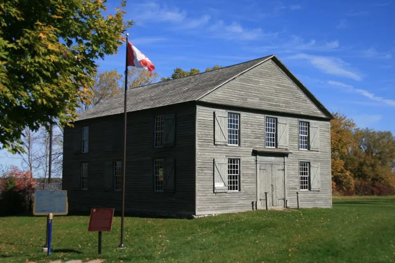 This simple church was built in 1792 by United Empire Loyalists. The church was enlarged in 1835, and remains the oldest surviving Methodist building in Canada. Greater Napanee, Ontario, Canada.