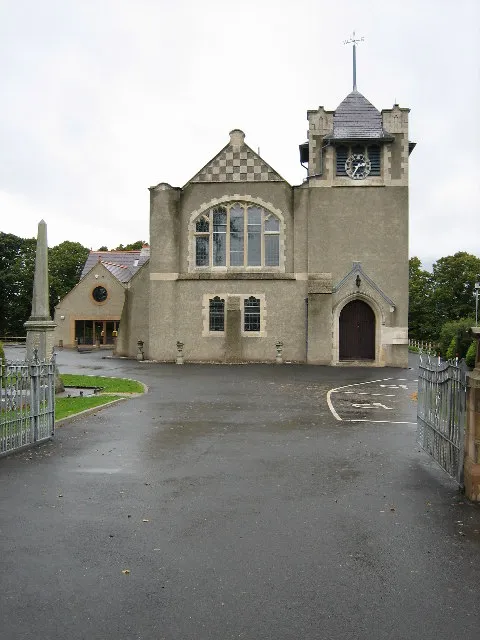 Hillhall Presbyterian Church. This Art Nouveau gem was built c1910 to the design of local architects Blackwood &amp; Jury. The extension to the left is a later addition.
