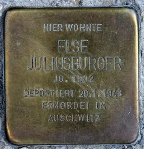 Stolperstein dedicated to Else Juliusburger
