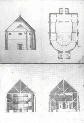 Plans of a theatre by Inigo Jones, believed to be ca. 1616–1618, and somewhat more speculatively believed to be for the Cockpit Theatre (also known as the Phoenix), Drury Lane, London.