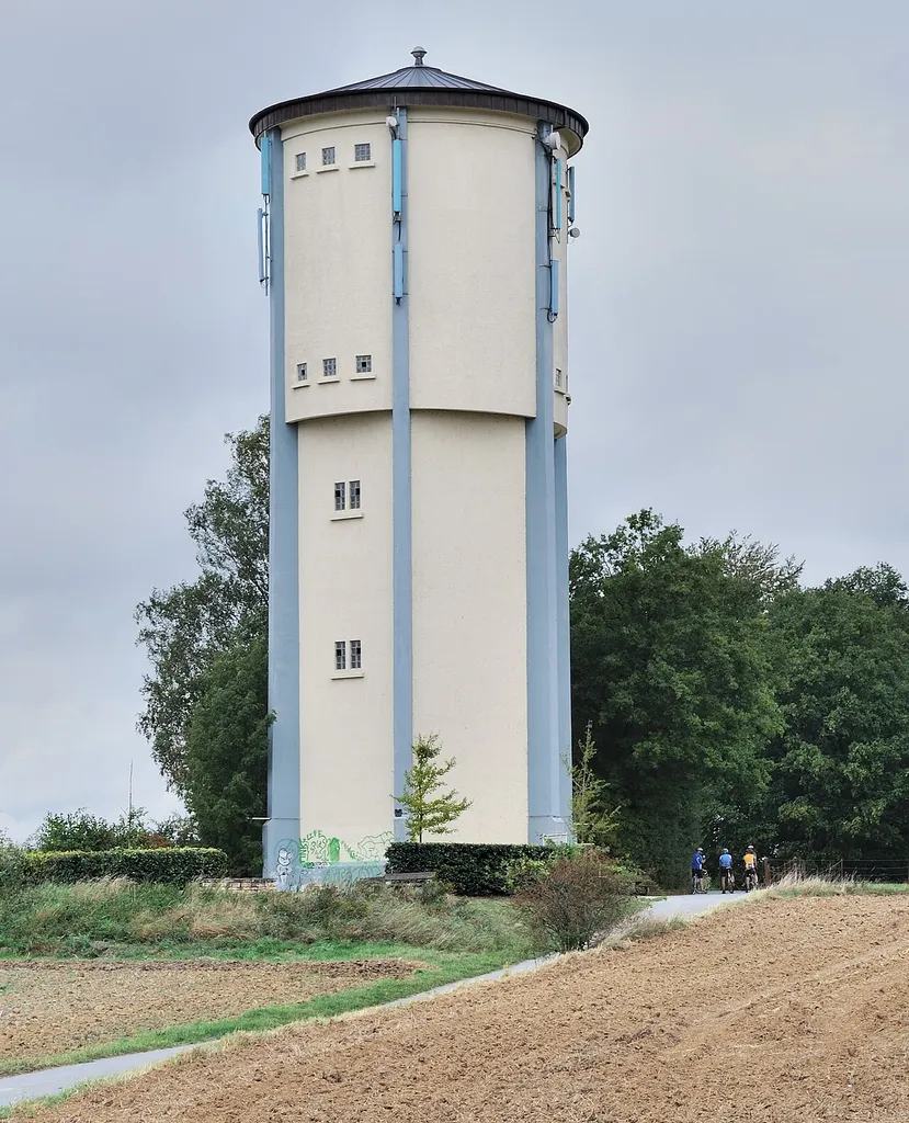 Luxembourg, Kleinbettingen: water tower built in 1953..