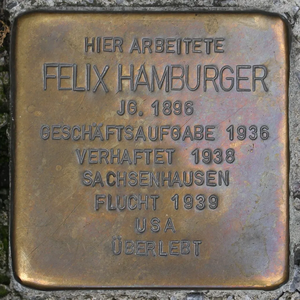 Stolperstein dedicated to Felix Hamburger