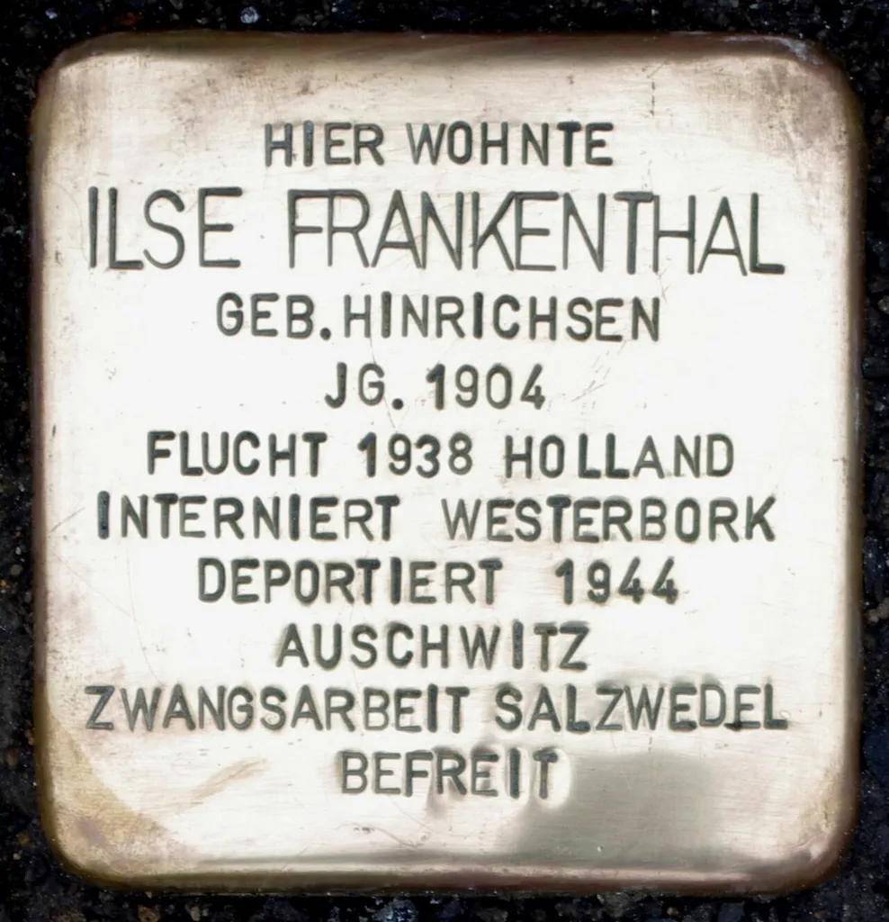Stolperstein dedicated to Ilse Frankenthal