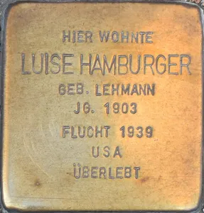Stolperstein dedicated to Luise Hamburger