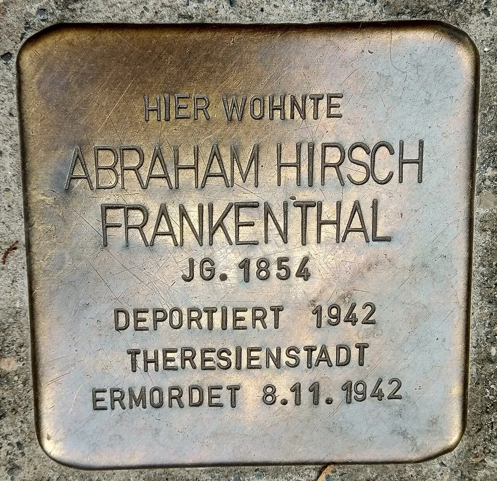 Stolperstein dedicated to Abraham Hirsch Frankenthal