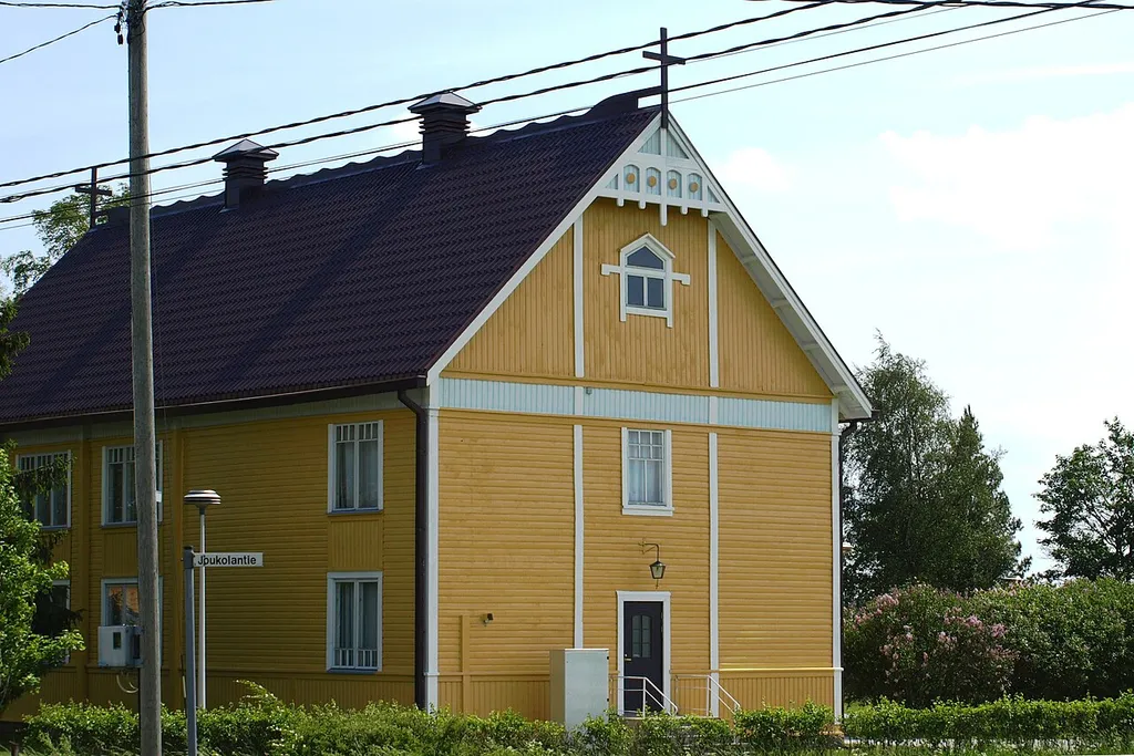 Wooden Vaskio Church in northern Halikko, Finland. It's been built in 1908.