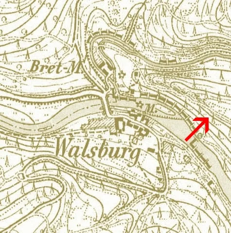 Die Ortslage Walsburg bei Ziegenrück um 1880.
