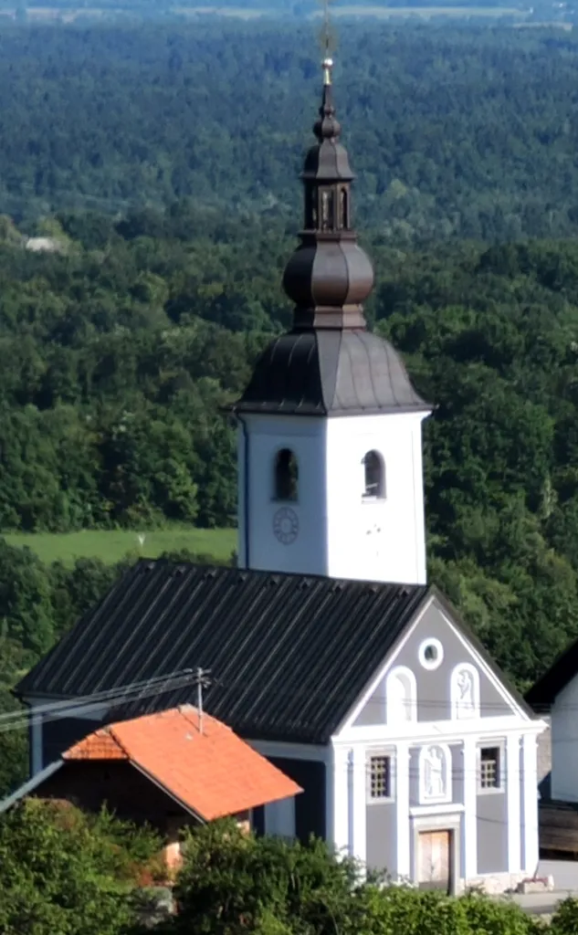 Church of Saint Joseph in Spodnje Gorenjce near Semič. The picture was taken on the railway overpass near the railway station Semič.