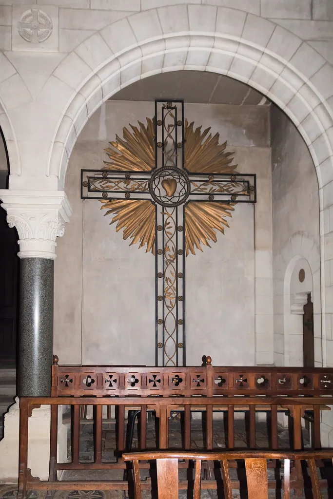 Mission cross of gilded wrought iron