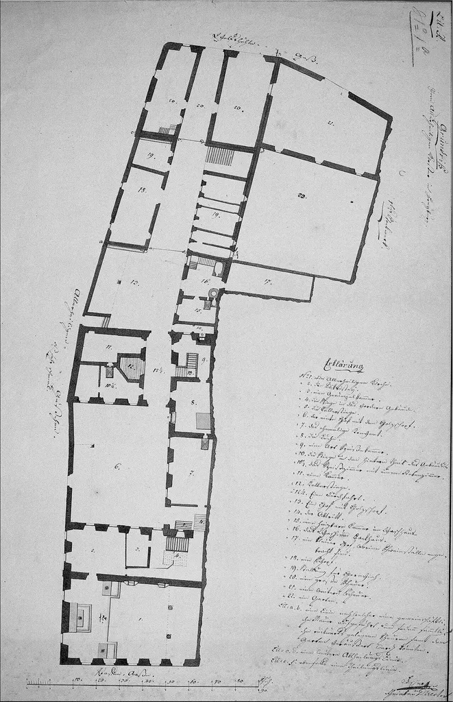 Lageplan des Augustiner Chorrherrenstifts im 18. Jahrhundert