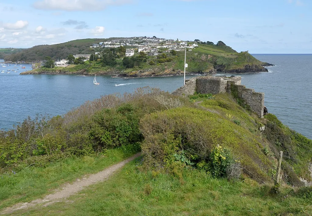 St Catherine's Castle, near Fowey in Cornwall, with Polruan on the far side of the estuary.