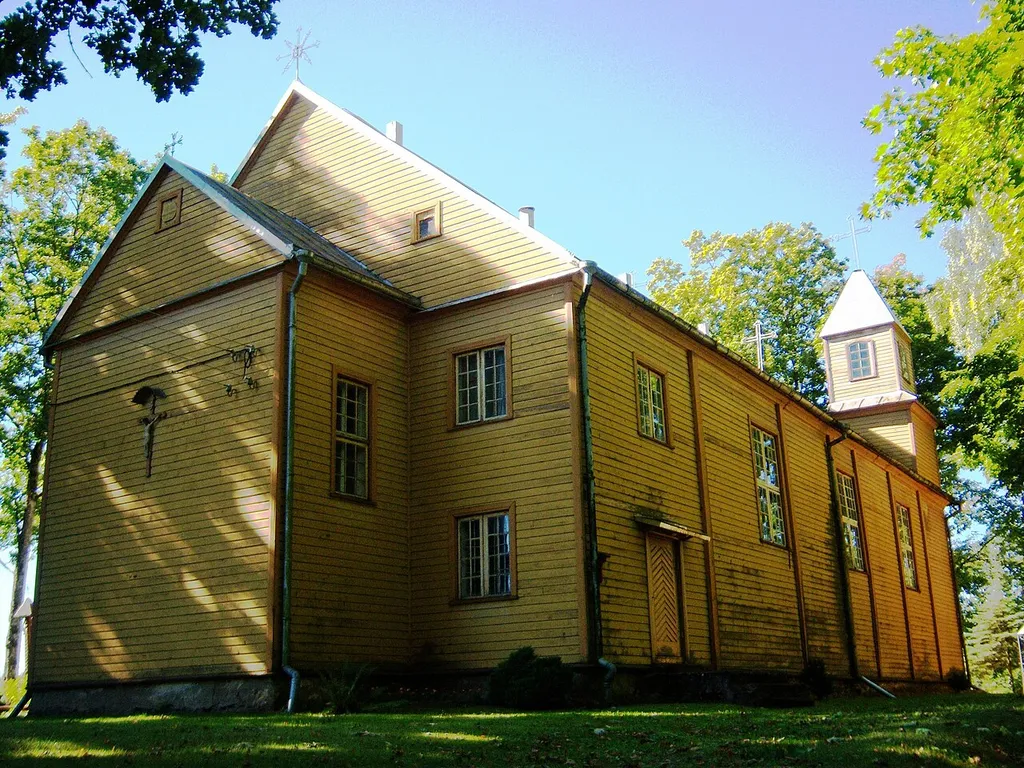 Catholic church in Slavikai, Šakiai District, Lithuania
