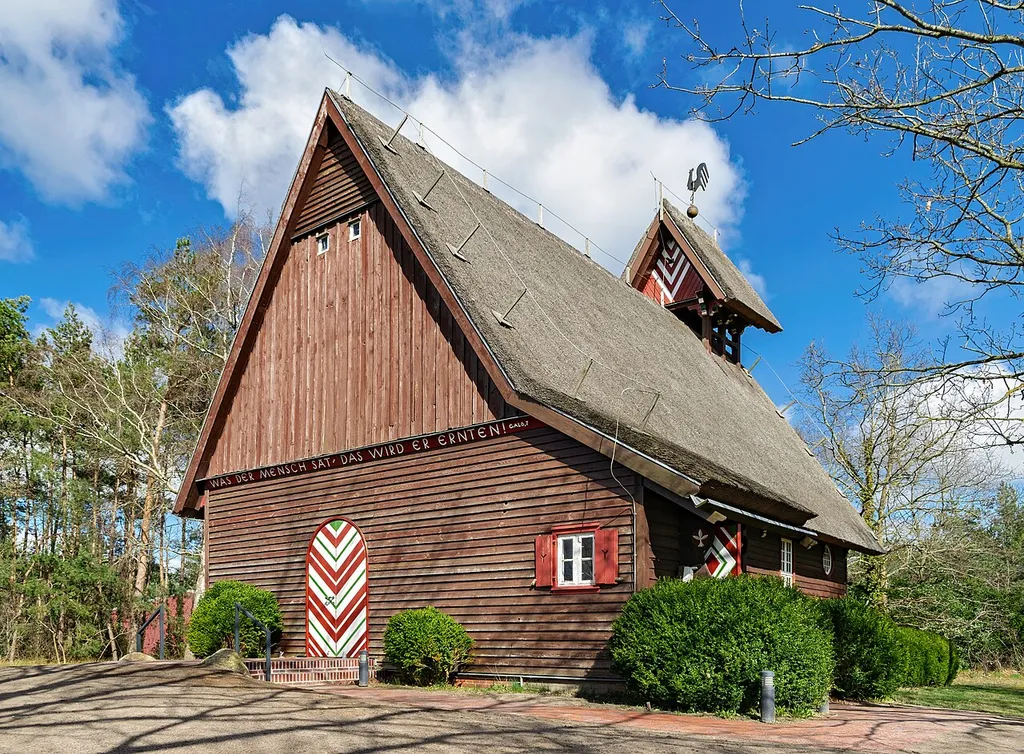 Southwest view of the Lutheran Fishermen's Church in Born auf dem Darß, Germany