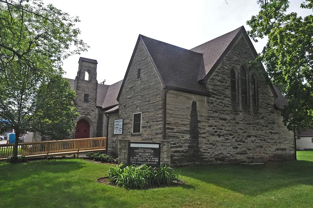 1950; LATE GOTHIC REVIVAL; THE CHURCH IS CLOSED AND THE BUILDING IS NOW THE MONTICELLO CULTURAL AND HERITAGE CENTER