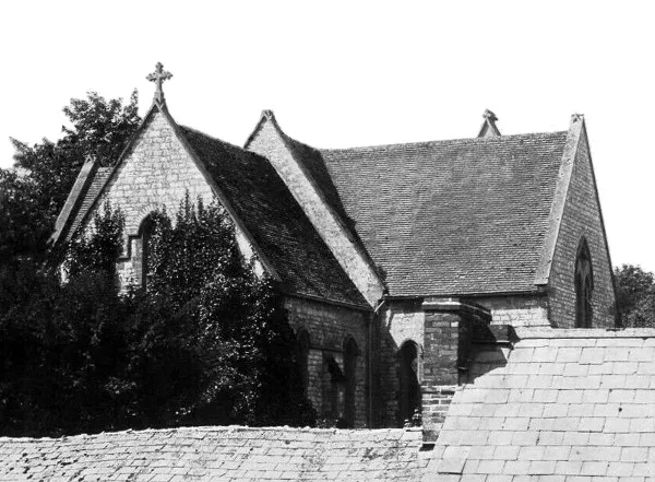 Christ Church, West Fordington, Dorchester, as seen from Colliton Walk, built in 1845-46 and demolished in 1933.