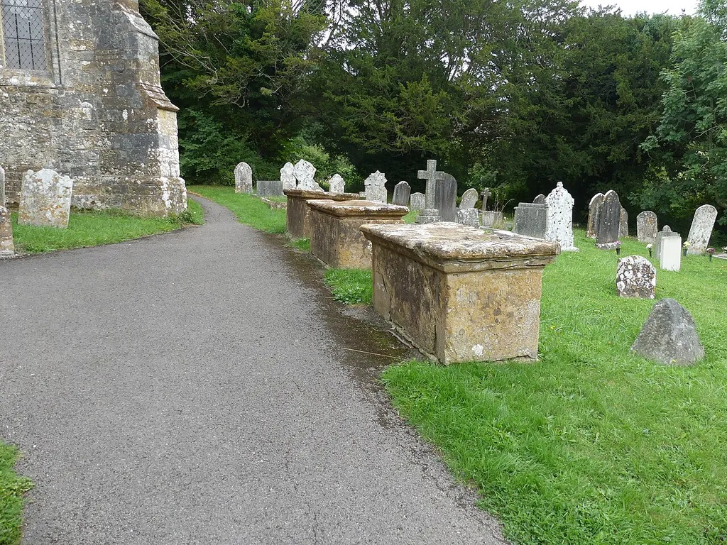Grade II listed table tombs in the churchyard of St Candida and Holy Cross, Whitchurch Canonicorum. Dorset. Listed as "5 table tombs circa 5 metres south and west of parish church". .mw-parser-output .messagebox{margin:4px 0;width:auto;border-collapse:collapse;border:2px solid var(--border-color-progressive,#6485d1);background-color:var(--background-color-neutral-subtle,#fbfcff);color:var(--color-base,#202122);box-sizing:border-box;border-inline-start-width:8px}.mw-parser-output .messagebox.mbox-small{font-size:88%;line-height:1.25em}.mw-parser-output .mbox-warning,.mw-parser-output .mbox-speedy{border:2px solid var(--border-color-error,#b22222);background:var(--background-color-error-subtle,#ffdbdb);border-inline-start-width:8px}.mw-parser-output .mbox-serious,.mw-parser-output .mbox-delete,.mw-parser-output .mbox-stop{border:2px solid var(--border-color-error,#b22222);border-inline-start-width:8px}.mw-parser-output .mbox-issue,.mw-parser-output .mbox-content{border:2px solid #f28500;background:var(--background-color-warning-subtle,#ffe);border-inline-start-width:8px}.mw-parser-output .mbox-query,.mw-parser-output .mbox-style{border:2px solid #f4c430;background:var(--background-color-warning-subtle,#ffe);border-inline-start-width:8px}.mw-parser-output .mbox-shit{border:2px solid #960;border-inline-start-width:8px}.mw-parser-output .mbox-license{border:2px solid #88a;border-inline-start-width:initial}.mw-parser-output .mbox-legal{border:2px solid var(--border-color-notice,#666);background:var(--background-color-base,#fff);border-inline-start-width:8px}.mw-parser-output .mbox-honor{border:2px solid #ca3;background:var(--background-color-warning-subtle,#fcf4db);border-inline-start-width:8px}.mw-parser-output .mbox-growth{border:2px solid #8d4;background:var(--background-color-success-subtle,#d5fdf4);border-inline-start-width:8px}.mw-parser-output .mbox-move{border:2px solid #93c;border-inline-start-width:8px}.mw-parser-output .mbox-protection,.mw-parser-output .mbox-m