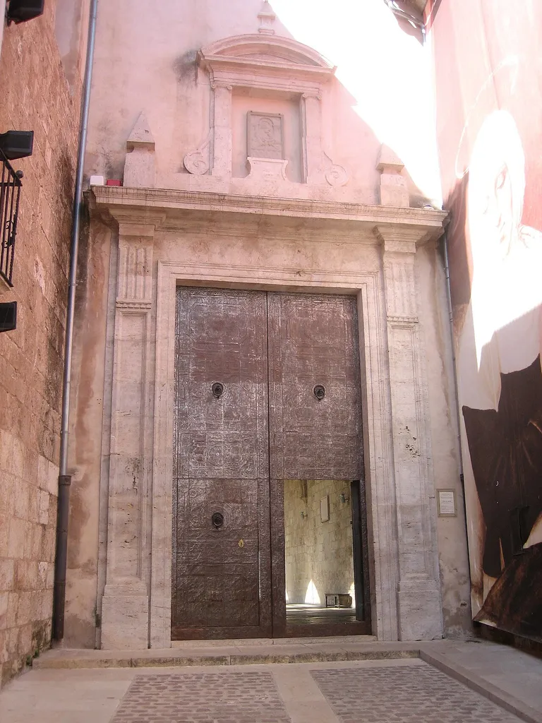 Door of access from the street Santa Maria to the cloister of Segorbe's Cathedral, Spain