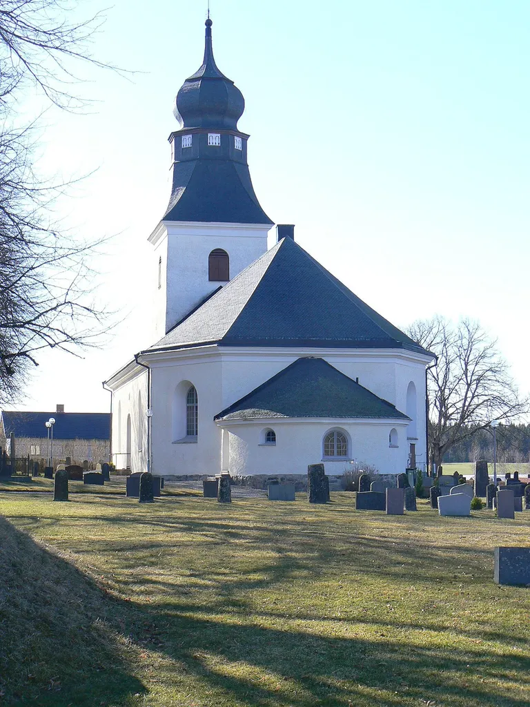 Regna church in Östergötland Sweden. Photo taken from east, by Skvattram.