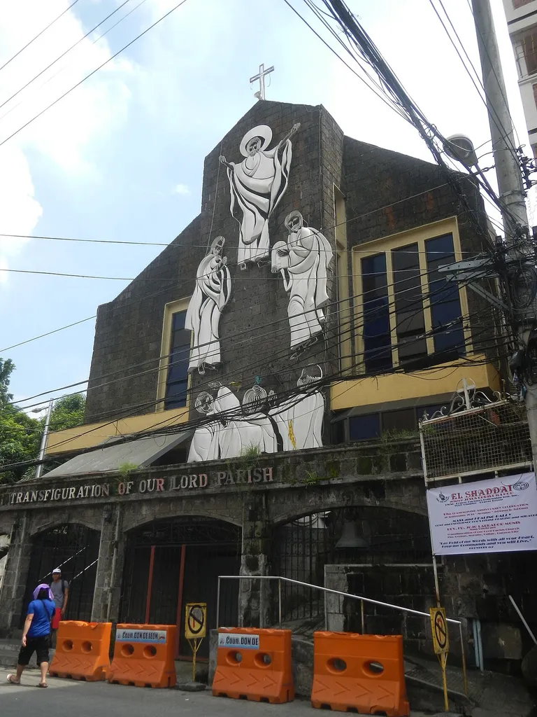 Aguinaldo Elementary School (18th Avenue, San Roque, Murphy, Cubao, Quezon City beside the Transfiguration of the Lord Parish Church (18th Avenue, San Roque, Murphy, Cubao, Quezon City) Solemnly Dedicated August 8, 1993, Blessed on August 10, 2008 or 27 years from Parish establishment Roman Catholic Diocese of Cubao List of barangays of Metro Manila Legislative districts of Quezon City Districts III, Barangays of Quezon City, Barangay San Roque (Cubao Extension) beside Barangay Socorro, Murphy, Cubao, Quezon City along 18th Avenue corner Justice Lourdes Paredes San Diego Avenue (formerly Main Avenue) corner 15th Avenue (Note: Judge Florentino Floro, the owner, to repeat, Donor Florentino Floro of all these photos hereby donate gratuitously, freely and unconditionally all these photos to and for Wikimedia Commons, exclusively, for public use of the public domain, and again without any condition whatsoever).