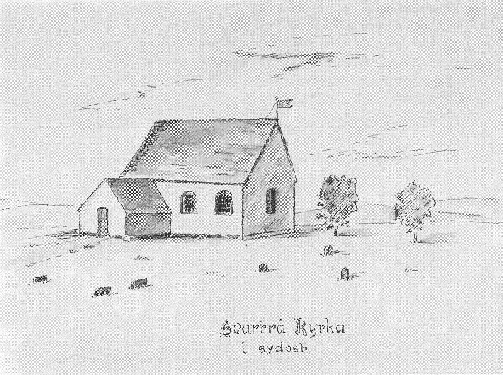 Svartrå church before the rebuilding of 1757