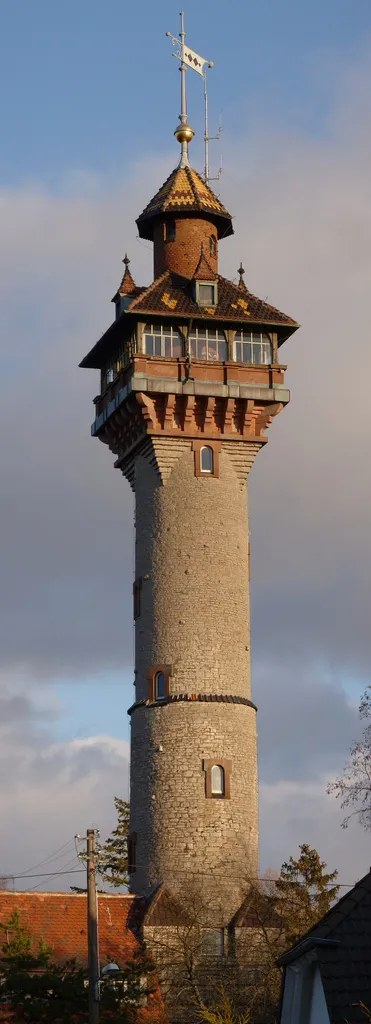 Observation tower on top of the Nikolausberg in Würzburg, Lower Franconia
