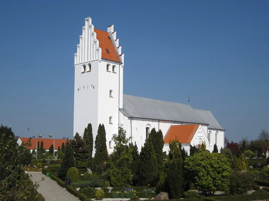 The church "Gauerslund Kirke" in the small town "Børkop". The chuch is loacted in South-Central Jutland, southern Denmark.