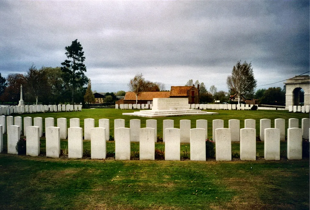 Railway Dugouts Commonwealth War Graves Commission cemetery in Flanders, Belgium.