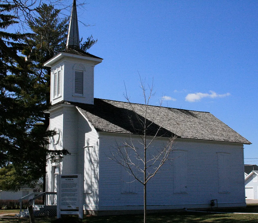 Universalist Church in Mitchellville, Iowa. This building is listed in the National Register of Historic Places.