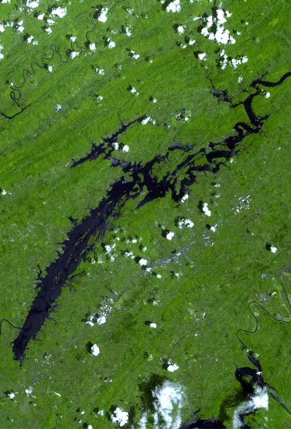 The raw satellite imagery shown in these images was obtain from NASA and/or the US Geological Survey. Post-processing and production by www.terraprints.com; Coordinates: 36° 15' N 83° 20 W; 30 miles east of Knoxville, Tennessee
