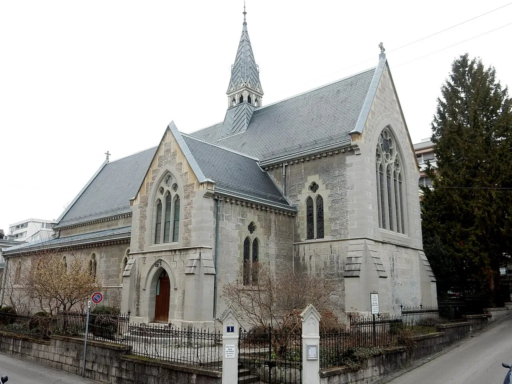 Lausanne, église anglaise construite en 1875-1878 selon les plans de l'architecte anglais George Edmund Street