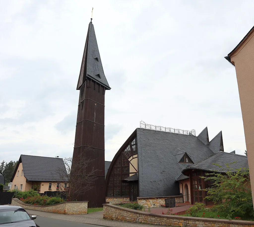 Die evangelische Versöhnungskirche in Niederplanitz, Zwickau, Sachsen, Deutschland.