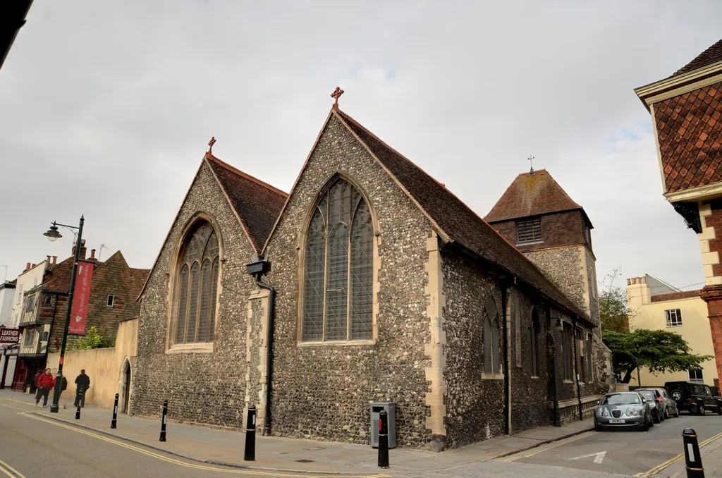 Former parish church of St Alphege with St Margaret, Canterbury, Kent, seen from the east from Palace Street