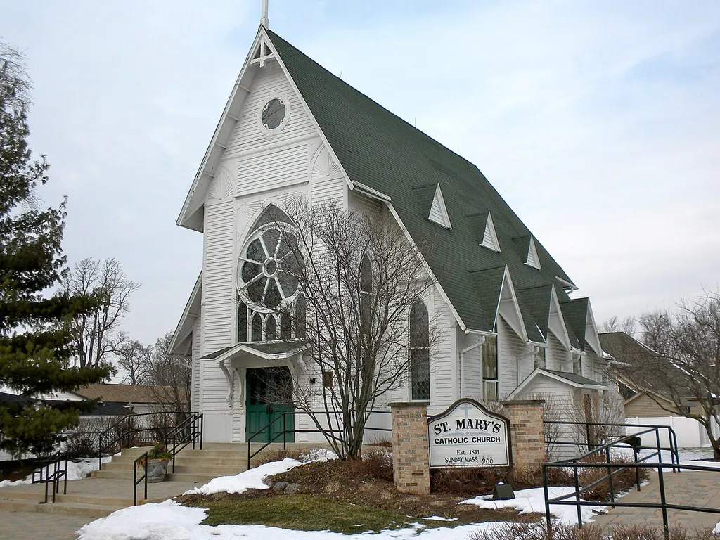 St. Mary's Catholic Church in the small town of Gilberts, Illinois. On the NRHP since August 18, 1992 10 Matteson St. in Kane, County west of Dundee