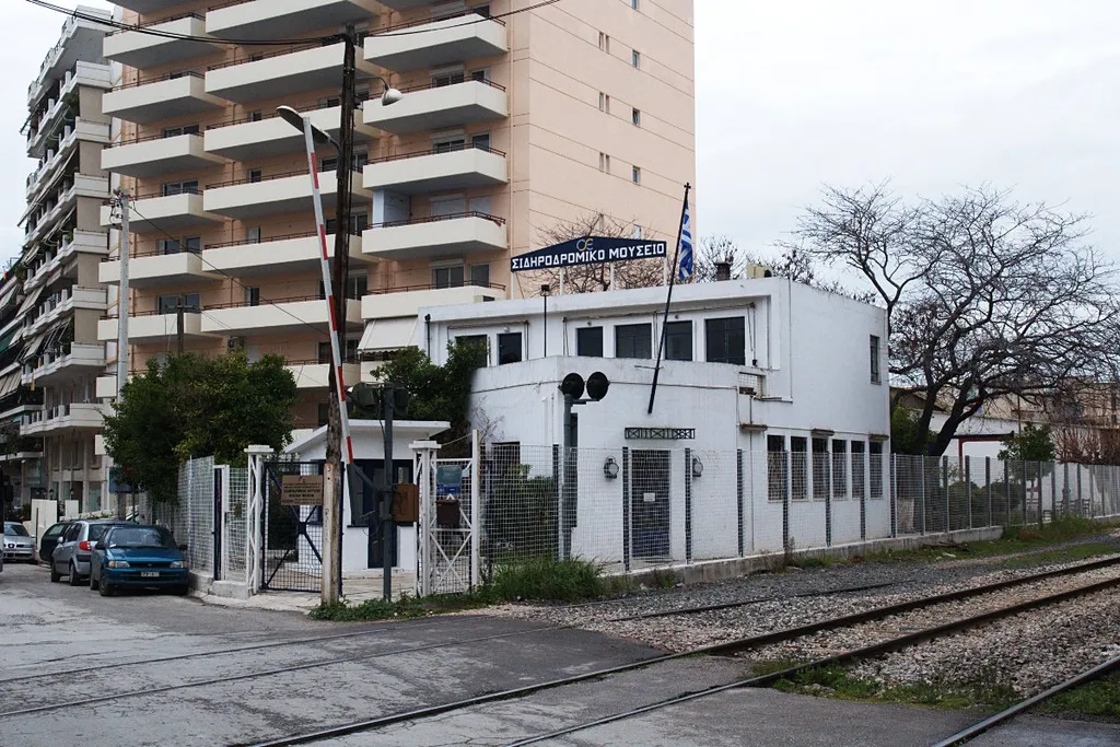 The front building of the Railway Museum of Athens, Greece in 2010. The building was demolished in 2020 to allow expansion of the mainline.